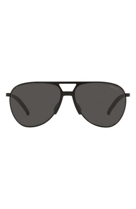 prada 59mm pilot sunglasses|Prada Pilot 59mm Matte Black Aviator Sunglasses .